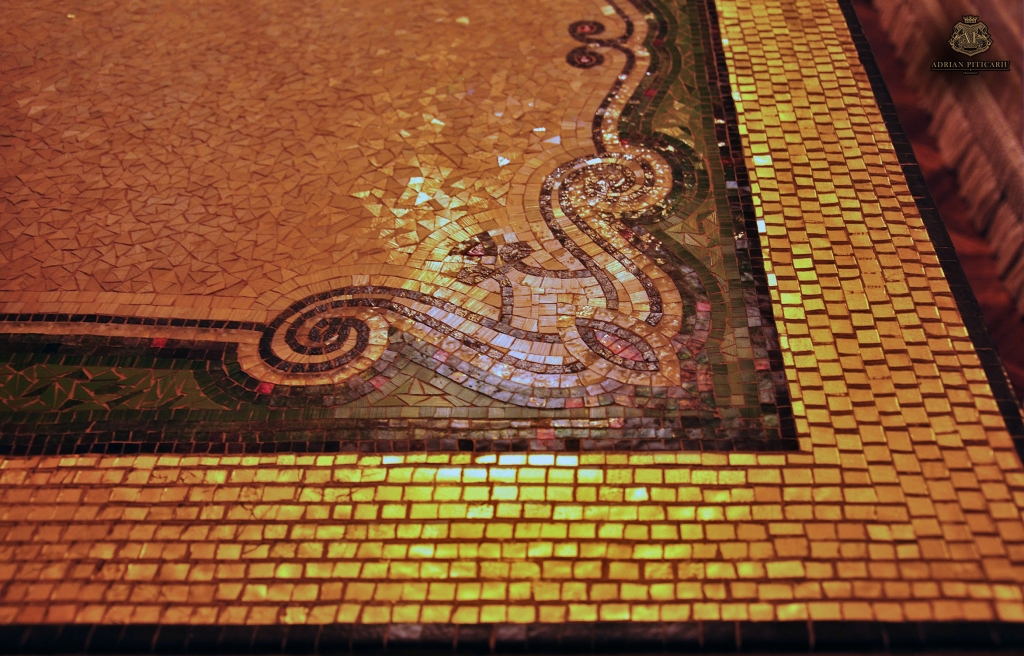 Luxury gold mosaic carpet